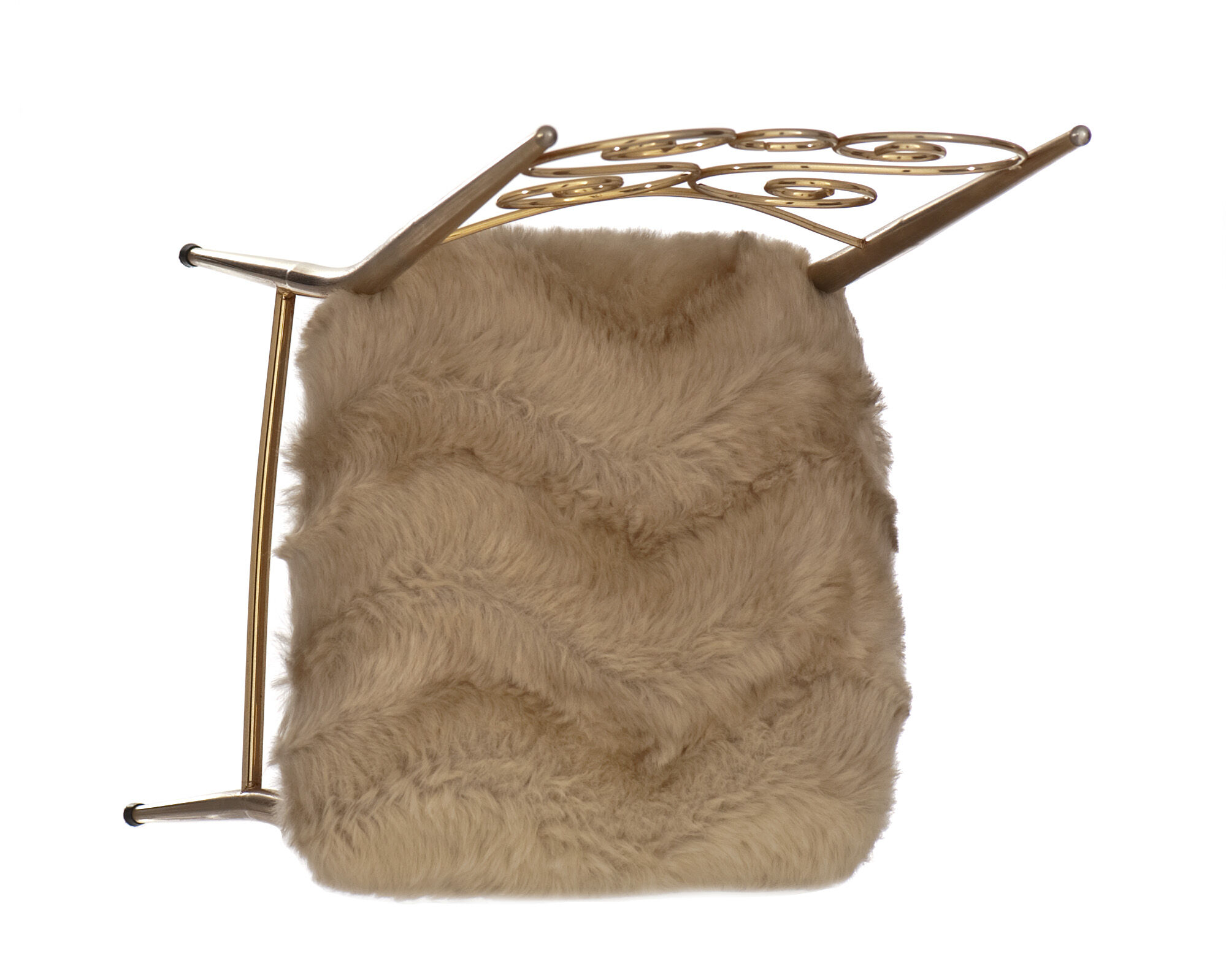 Vintage 1960s soft chair and gold metal