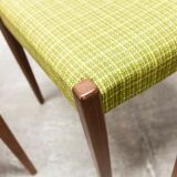 Lot of 6 teak and fabric chairs