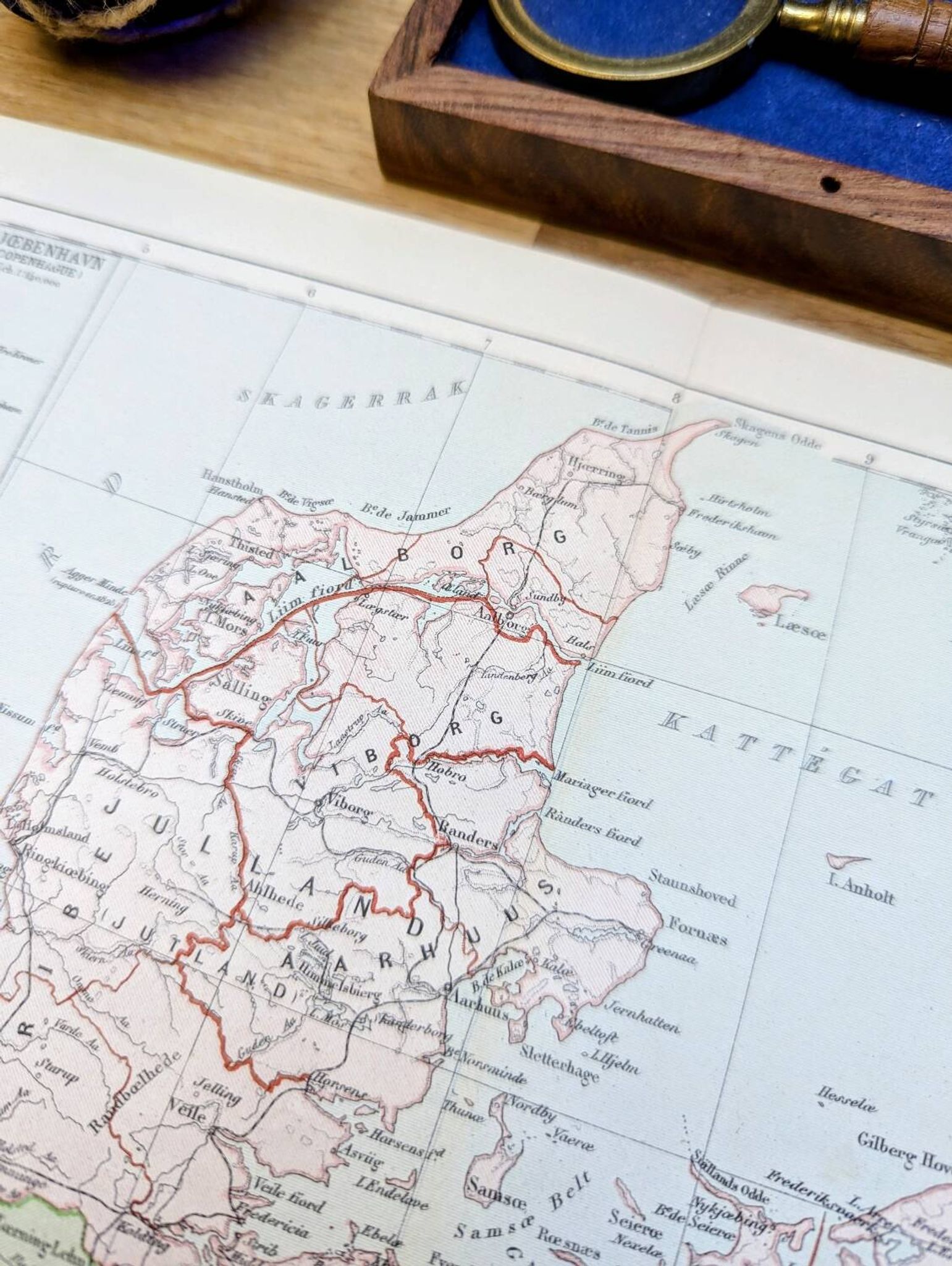Denmark and dependencies, period map, 1887, Authentic