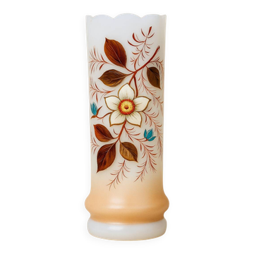 Antique enamelled opaline vase