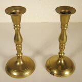 Pair of brass candle holders