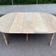Renovated Louis Philippe round extendable dining table with flaps and 3 extensions.