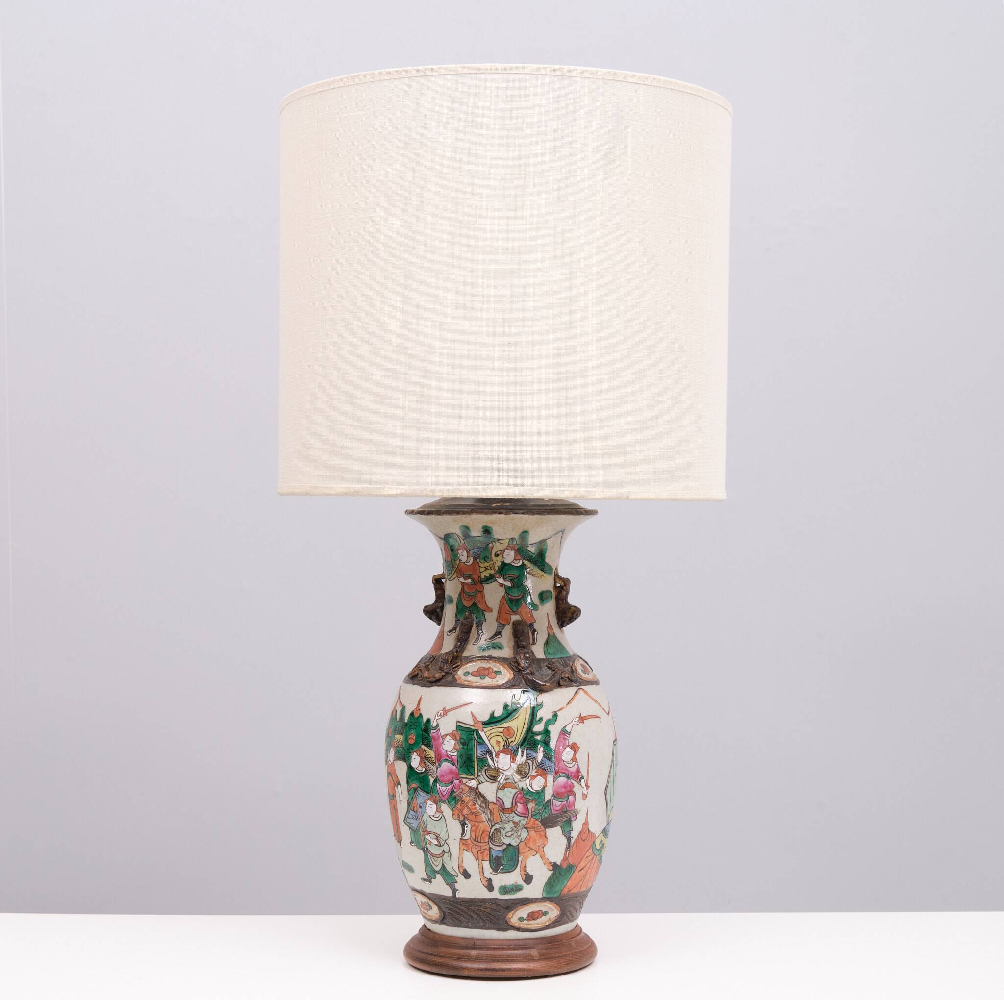 Nanking Earth-ware table lamp 1890s China