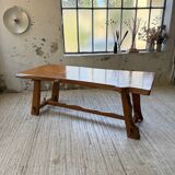 Aranjou farmhouse table in blond elm, 1950s