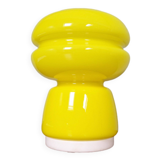 Lampe de table en opaline jaune, VeArt, Italie, années 70