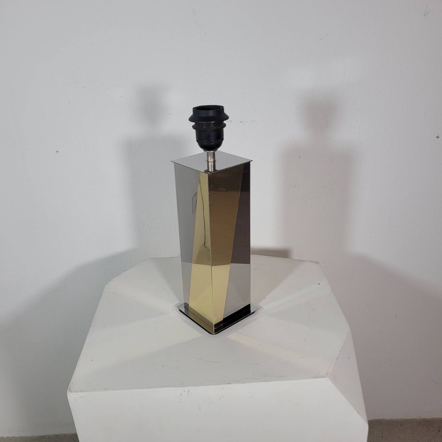 Vintage table lamp in brass and chrome metal 1970s