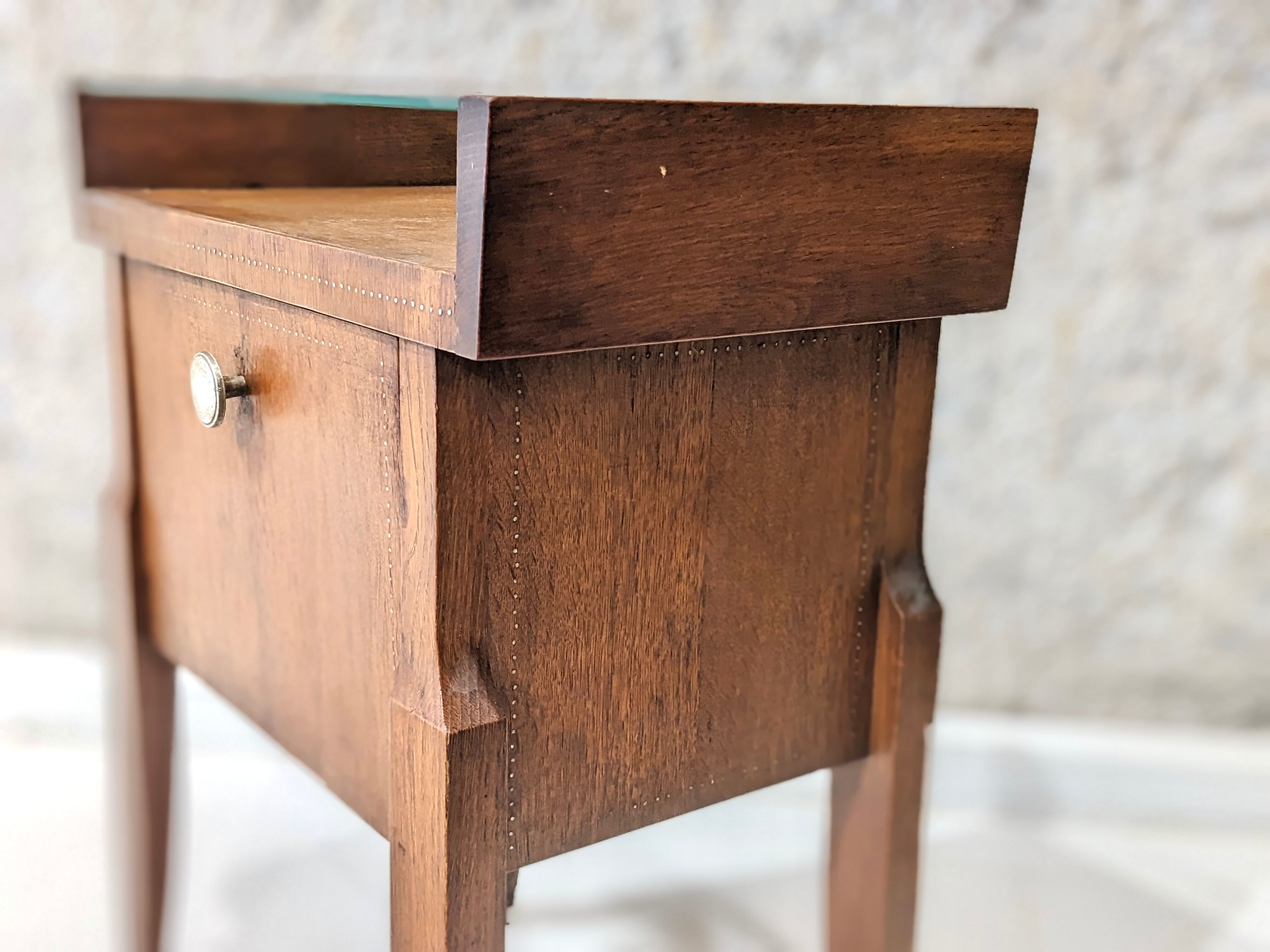 Walnut bedside table