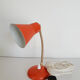 Orange tabletop casserole lamp, desk lamp, flexible, 50s, vintage French