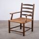 Danish Stained Oak Armchair with Cane and Spindle Back, 1940s