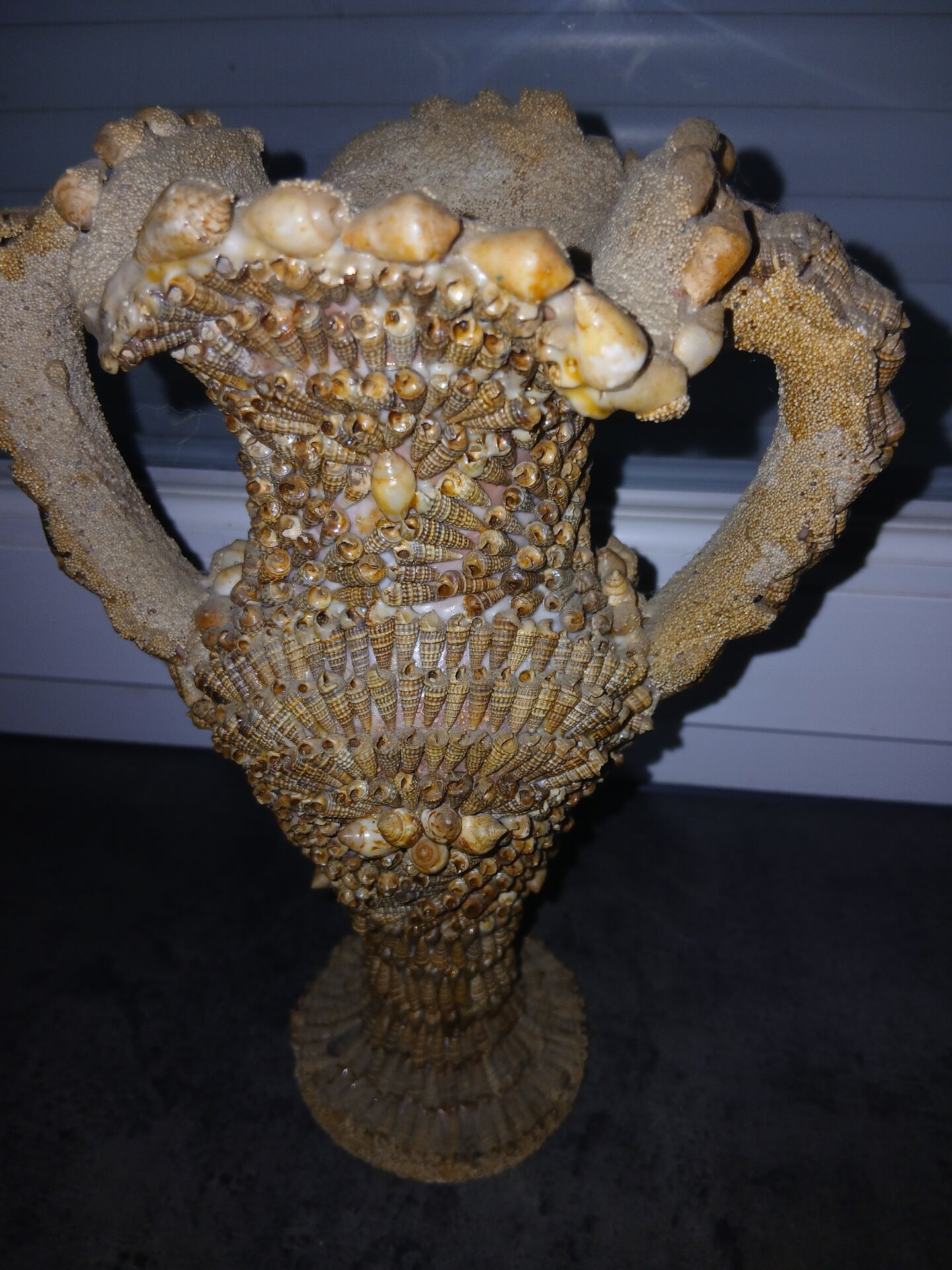 Vintage French shell vase