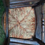 Pair of antique straw-seated chairs