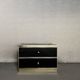 Pair of black lacquered and brass bedside tables, Roche Bobois 1970
