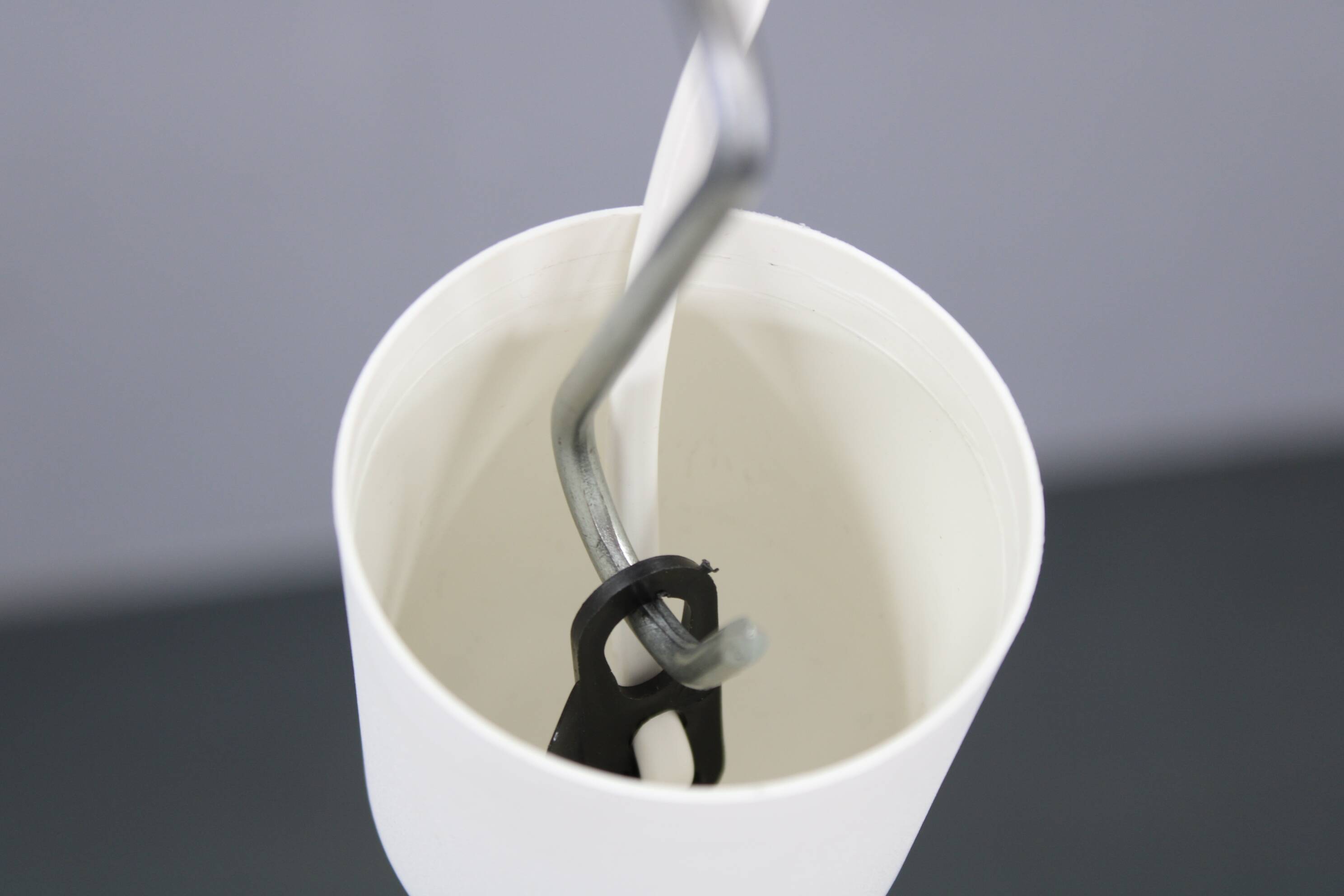 Vintage Italian green and white plastic pendant light, 1970s — Space Age modern