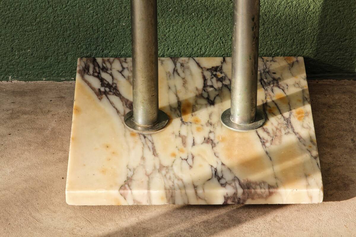 Art Deco console in onyx and steel