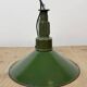 Industrial Green Enamel Military Pendant Lamp with Cast Aluminium Top, 1960