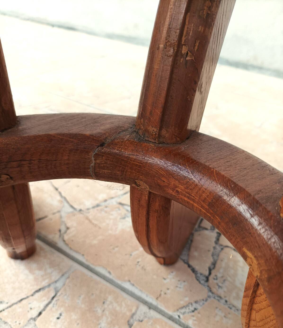 Brutalist table in solid oak
