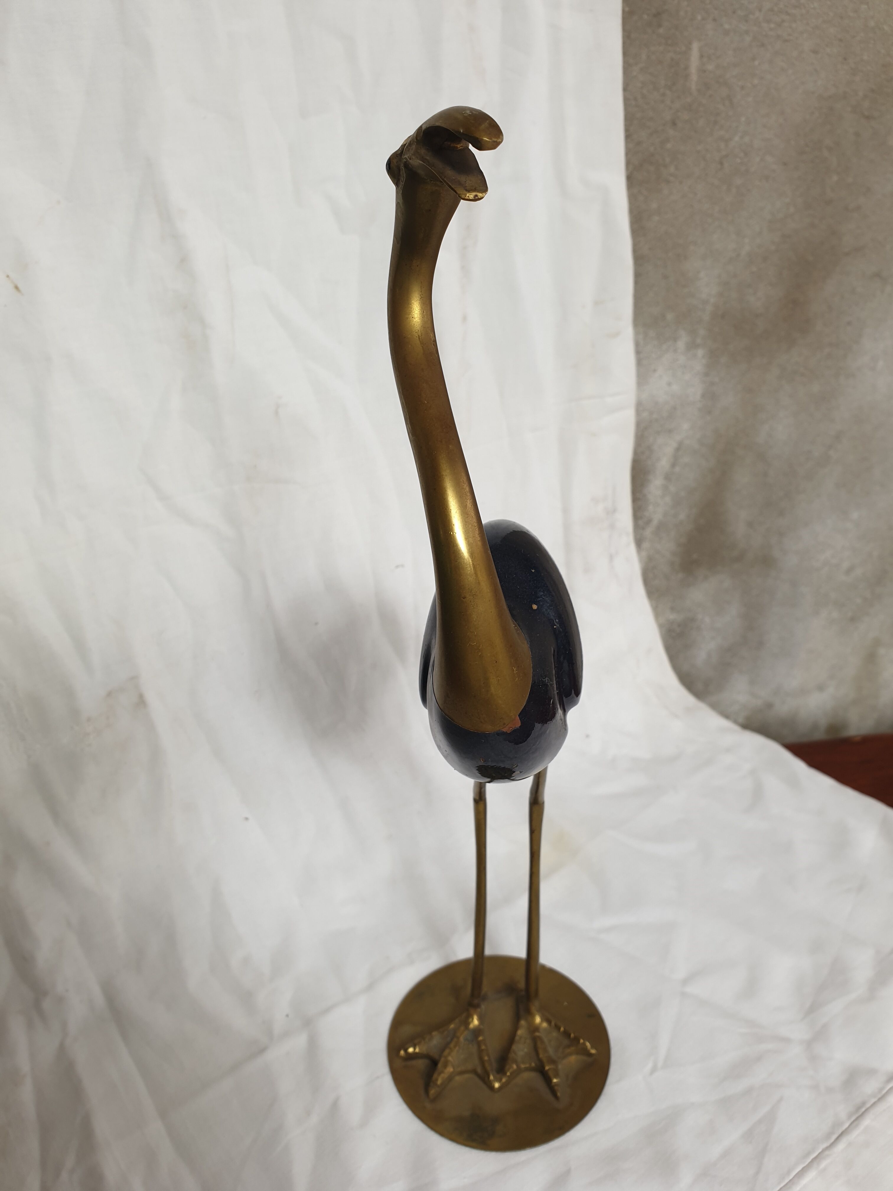 Pink flamingo in brass