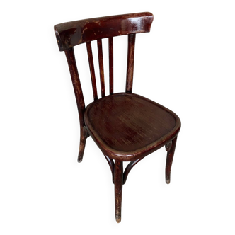Antique bistrot chair wood curved back vintage