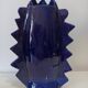 Lion vase blue glazed earthenware design XXe Sandra Corina Paris