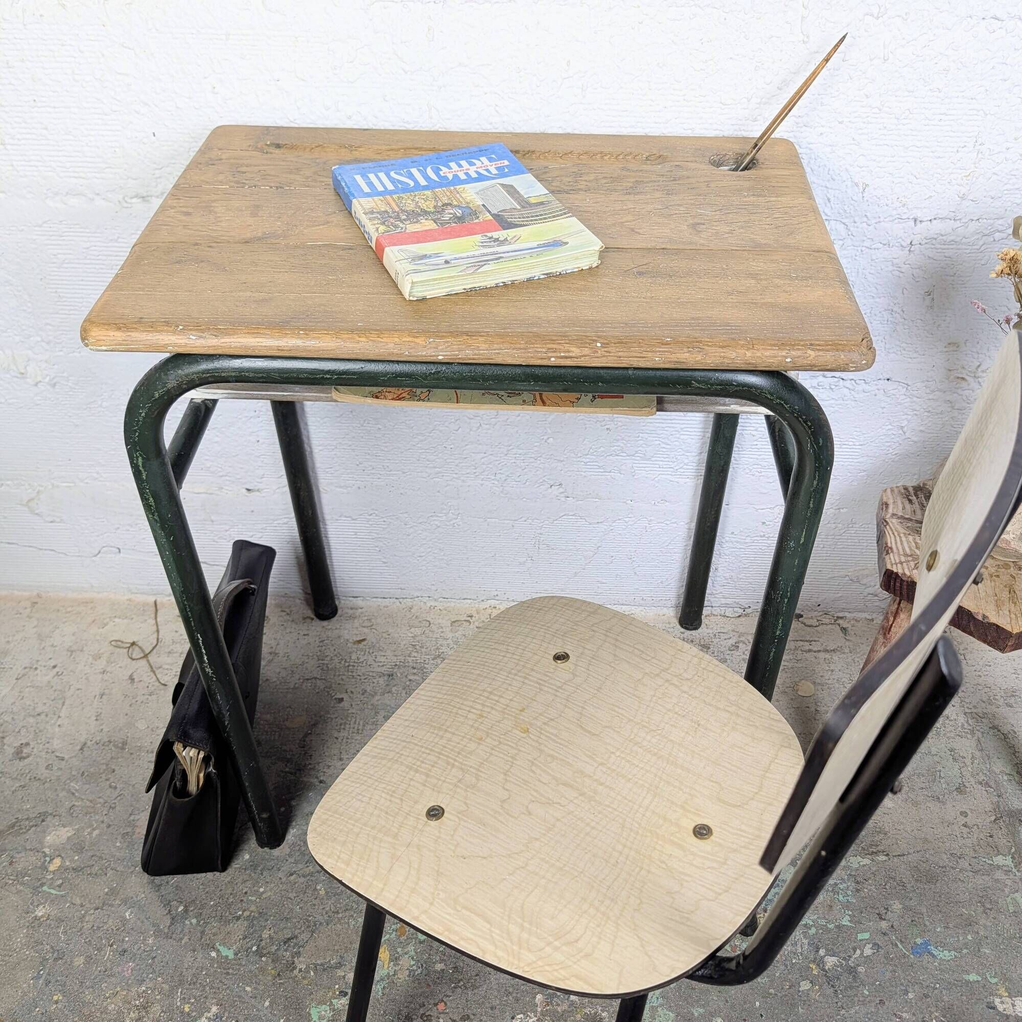 Vintage desk for a large schoolboy.