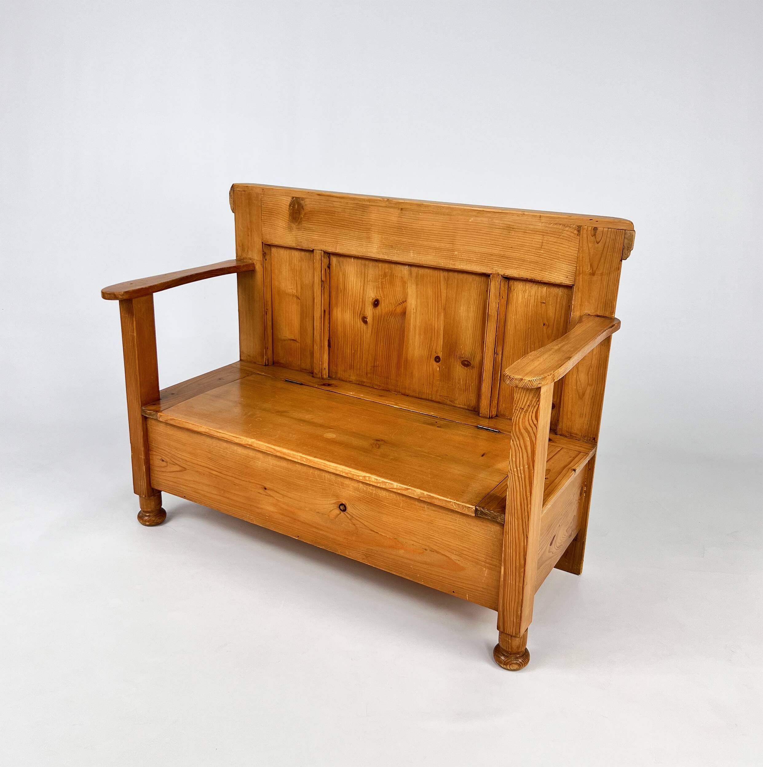 Pine Wooden Hall Bench, 1970s