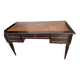 Antique Louis XVI style desk – solid wood + leather + extensions