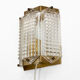 Brass and glass wall light/Sconce by Wiktor Berndt for Flygsfors. Sweden 1960s