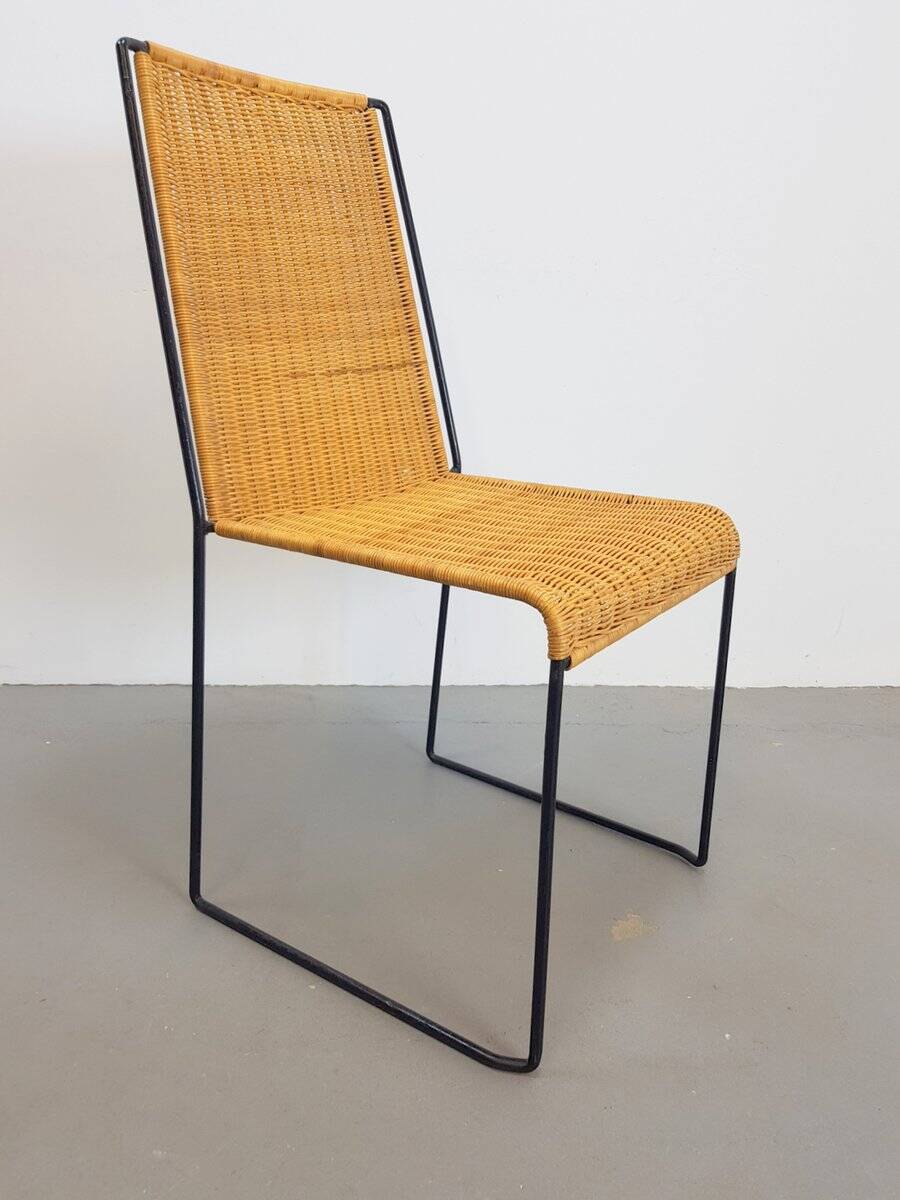 Mid-Century Modern Wicker Wire Chair by Raoul Guys, 1960s