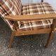 Vintage Scandinavian style armchairs in tartan fabric from the 60s