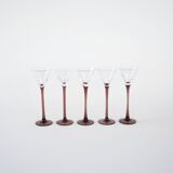 Set of five glasses, Danish design, 1970s, manufactured in Denmark