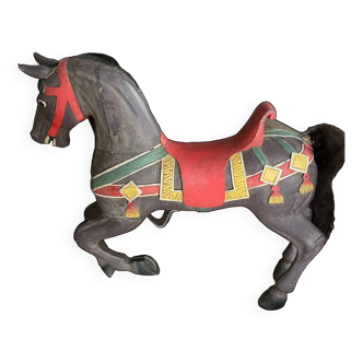 Very old galloping wooden horse