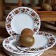 Six vintage English fine porcelain dessert plates
