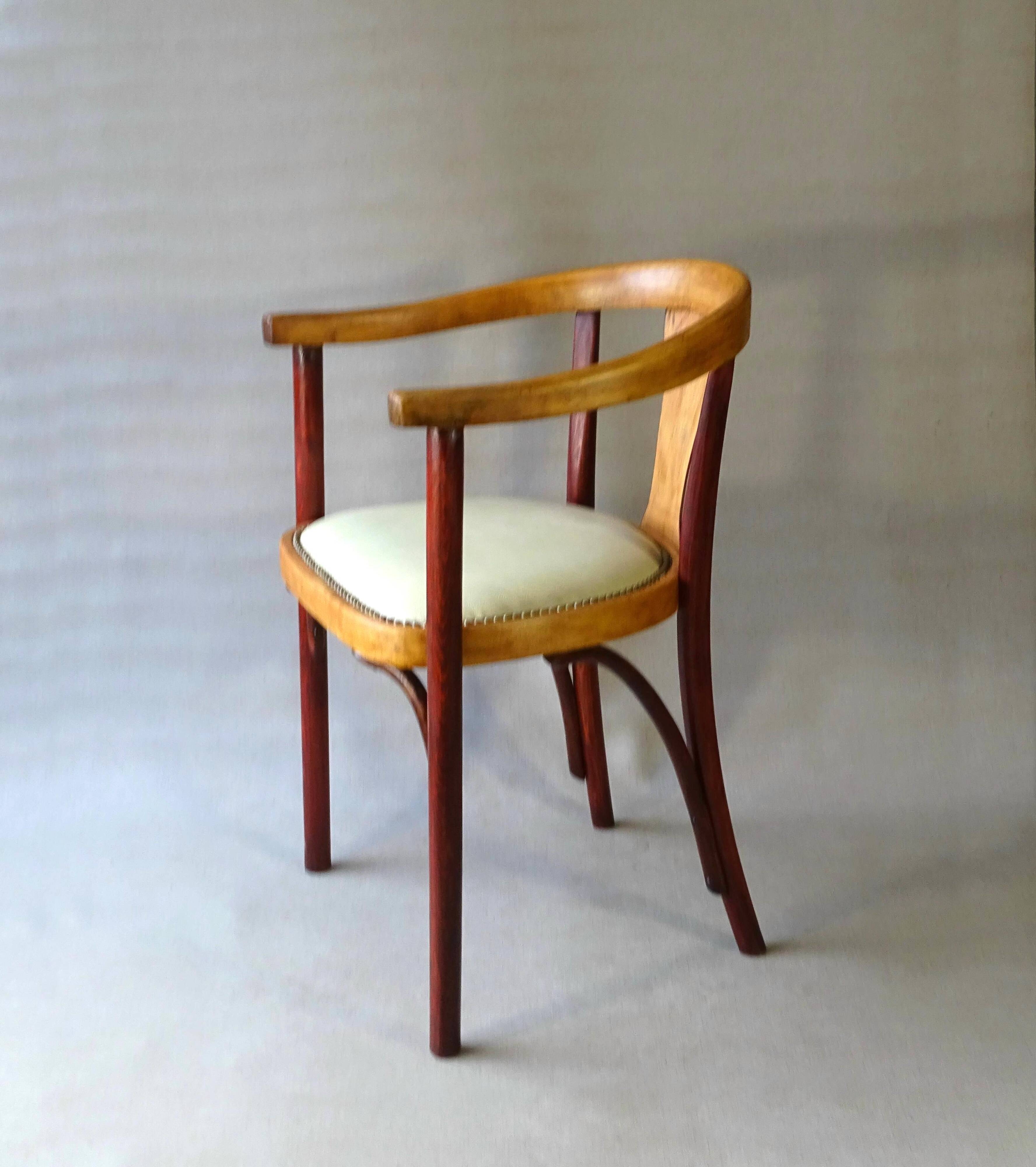 Thonet Art Deco armchair 1930, No. A 967 F, leather saddle.
