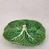 Ceramic dish with cabbage leaf compartments