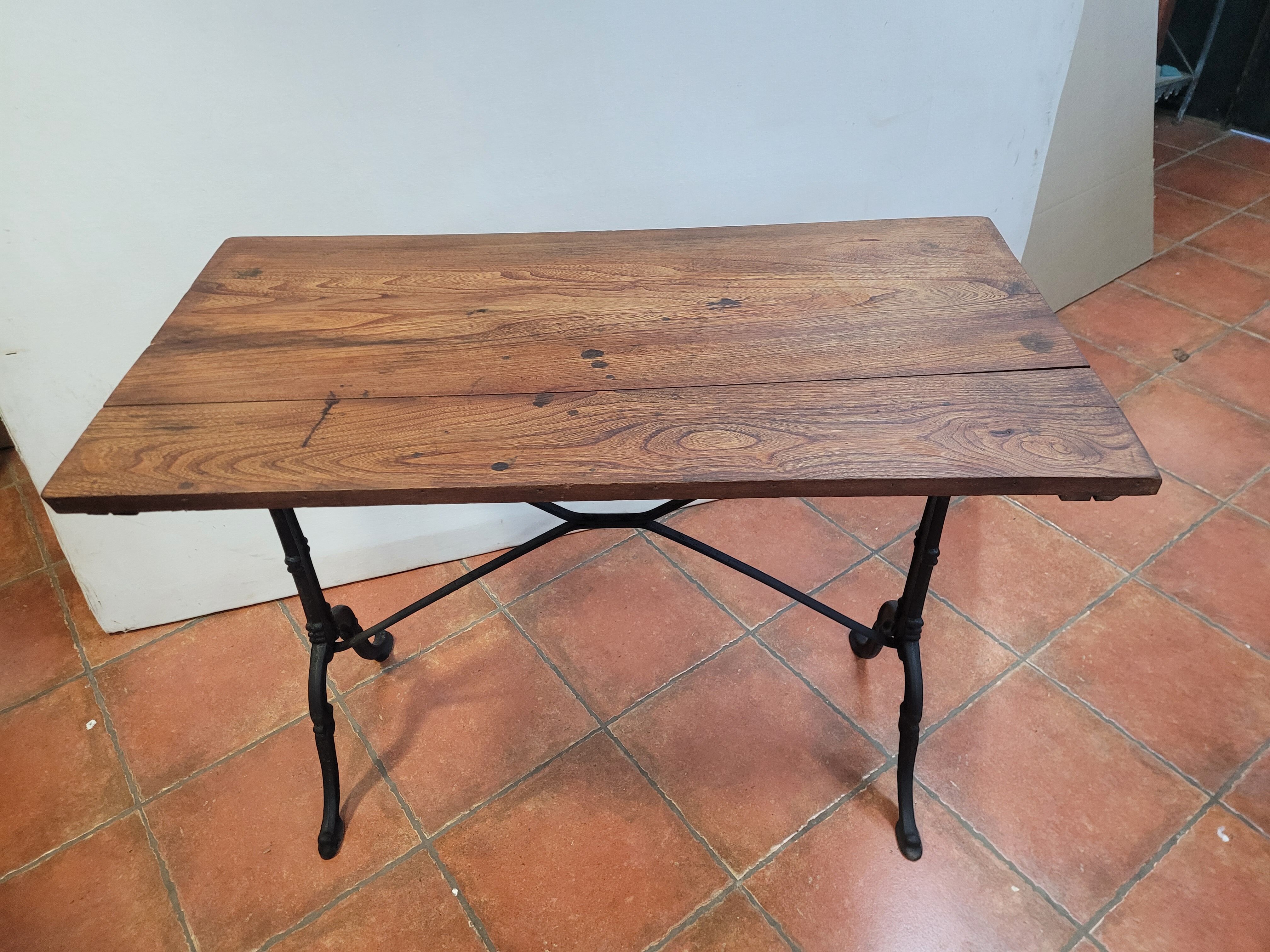Old bistro table elm tray