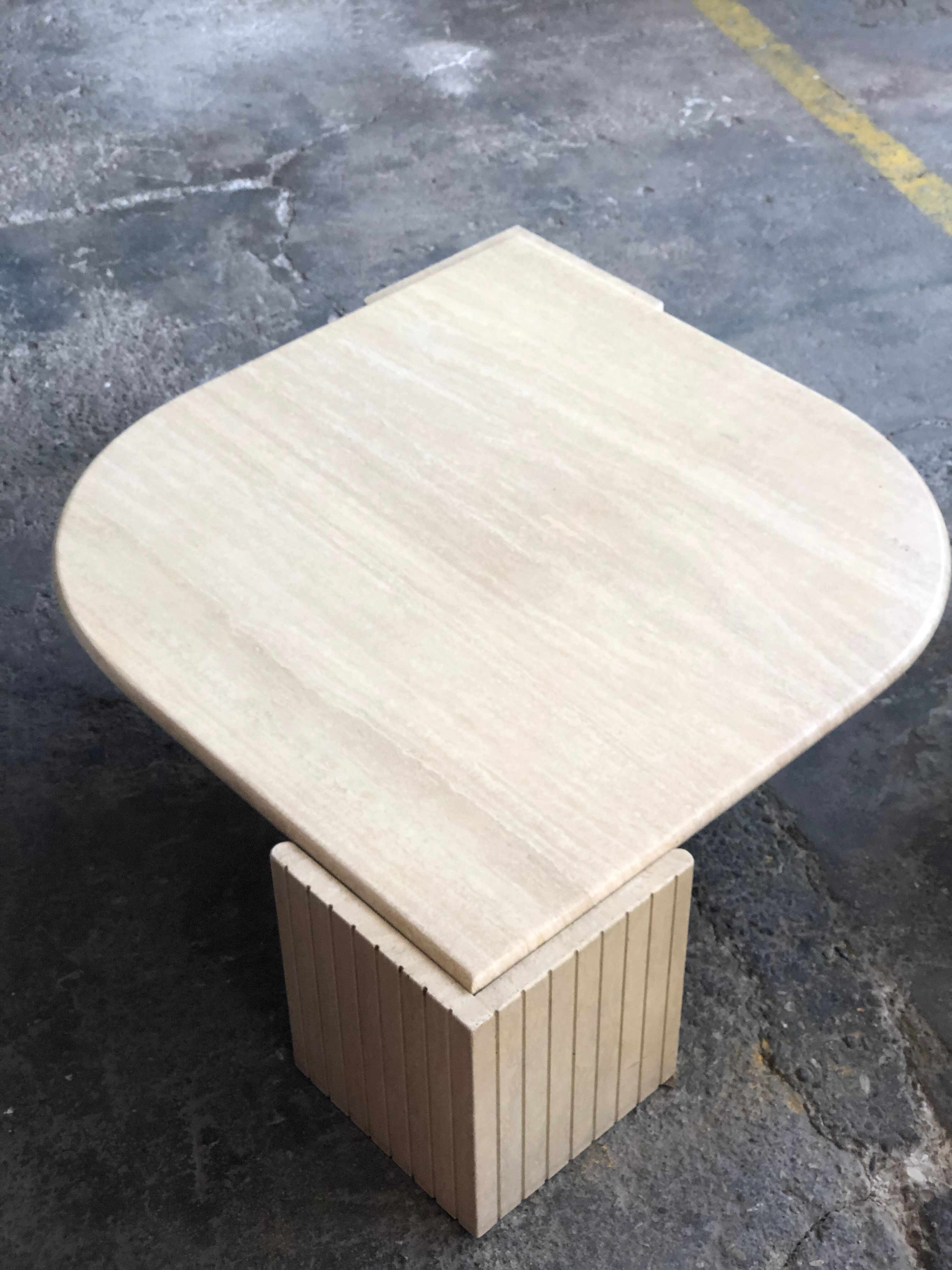 Travertine coffee table Roche Bobois 1970