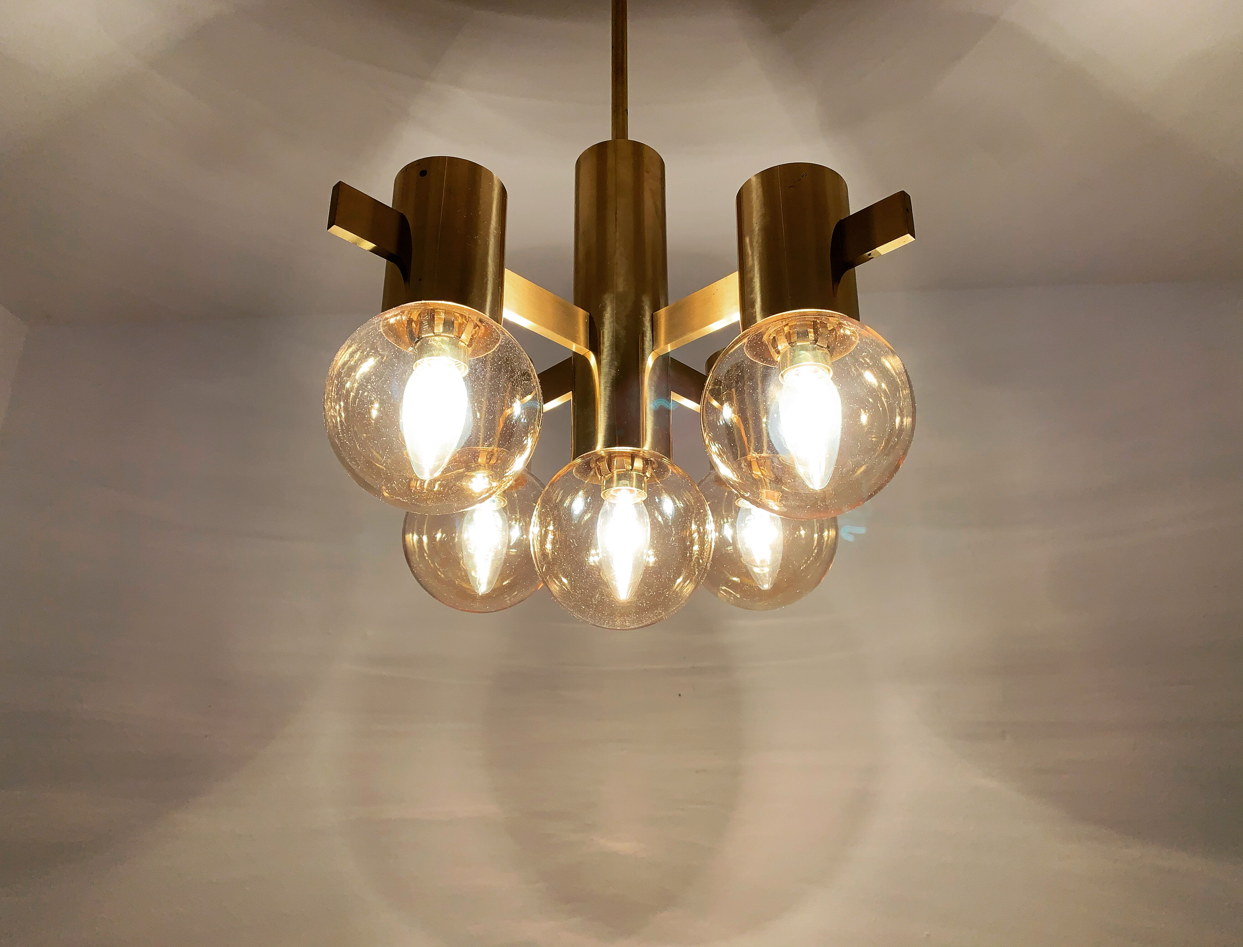 Swedish brass chandelier model 1892 by Hans Agne Jakobsson
