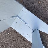 Blue painted wooden bench