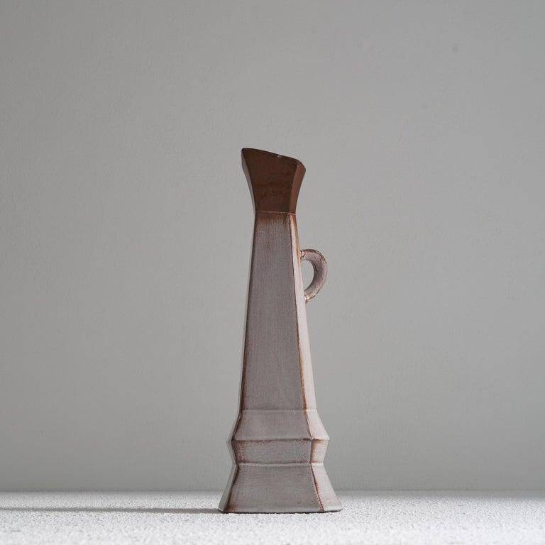 Cubist ceramic pitcher vase from the 1950s.