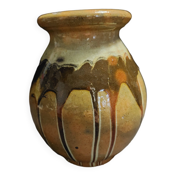 Céramique XXème vase boule signé Foucard Jourdan Vallauris