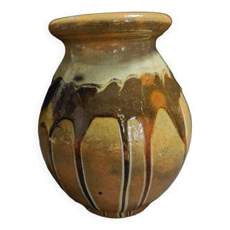 20th century ceramic ball vase signed Foucard Jourdan Vallauris
