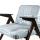 Grey-Blue Chequered Bunny Armchair by Józef Chierowski, 1970s