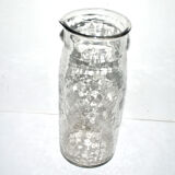 Vintage water pitcher in hammered moulded glass 25cm