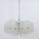 Lustre en verre dépoli de milieu de siècle de J. T. Kalmar, Autriche, années 1960
