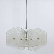 Frosted glass chandelier from the mid-century by J. T. Kalmar, Austria, 1960s.