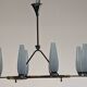 8-light brass chandelier, 50s-60s