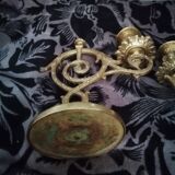Pair of old bronze candlestick