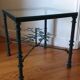 Square metal coffee table and glass top
