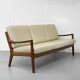 3-Seater Senator Sofa in Leather and Teak by Ole Wanscher for Cado, 1977