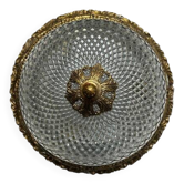 Ceiling light in glass and gold metal